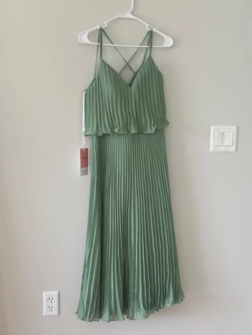 JJ's House A-line Pleated Chiffon Dress